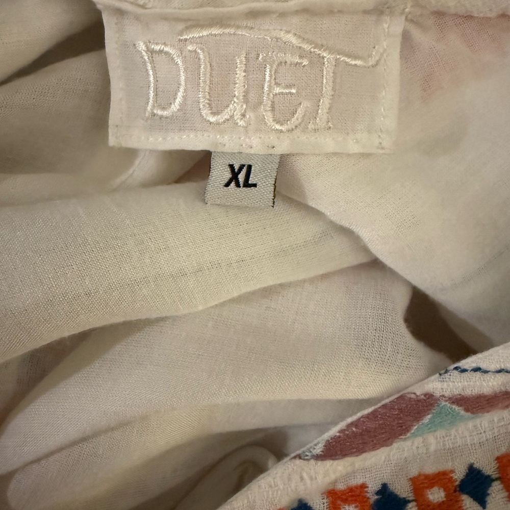 Anthropologie DUET Tildie Embroidered Tunic Dress multi color Tassel - Picture 4 of 6
